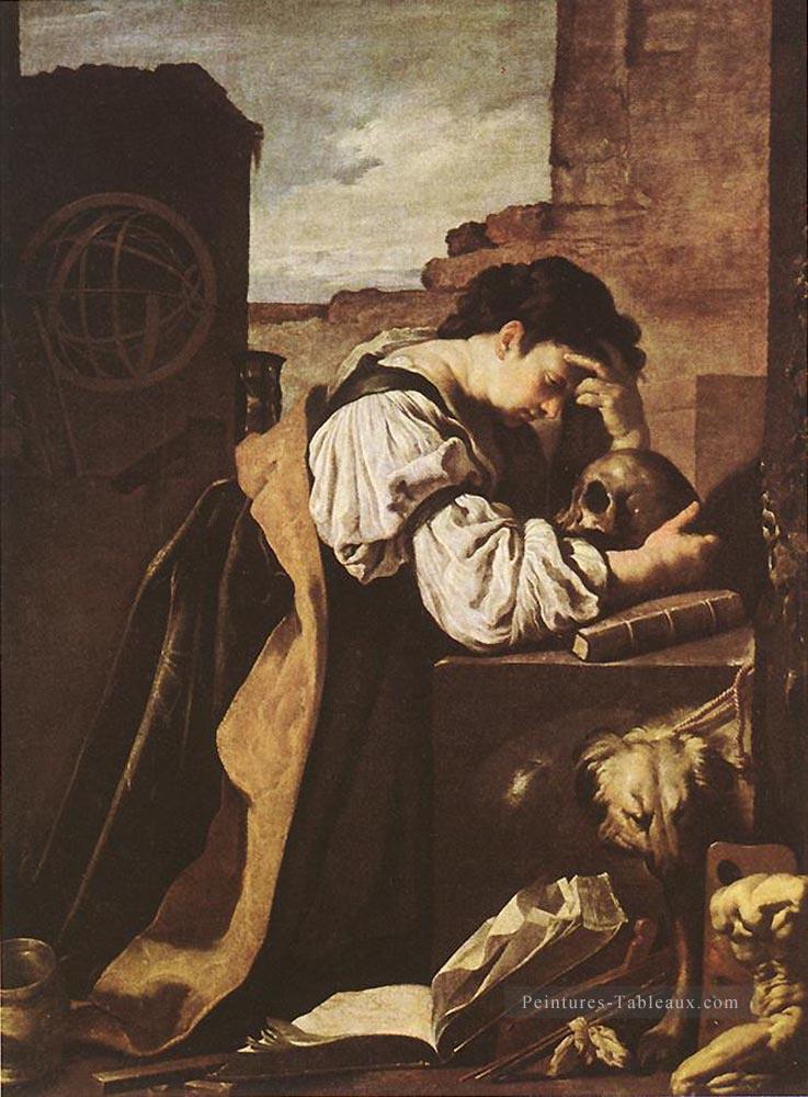 Mélancolie 1620 figures baroques Domenico Fetti Peintures à l'huile
